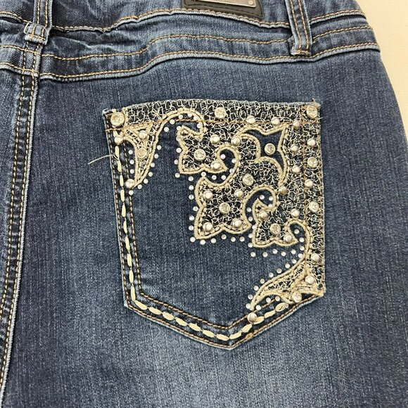 Earl Jeans Womens Straight Leg Jeans Embellished Rhinestone Size 10 - Picture 6 of 10